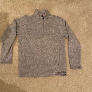 North Face Mens Gray 1/4 Zip Fleece Pullover